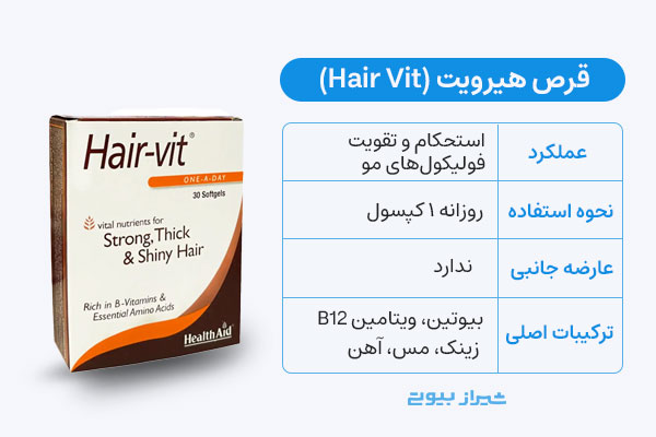 قرص هیرویت (Hair Vit) برای قطع ریزش مو