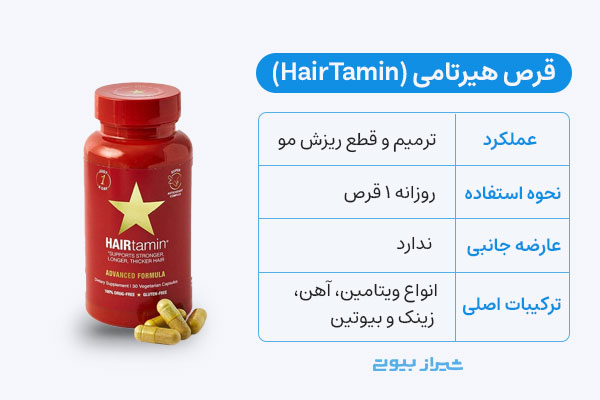 قرص هیرتامی (HairTamin) برای قطع ریزش مو