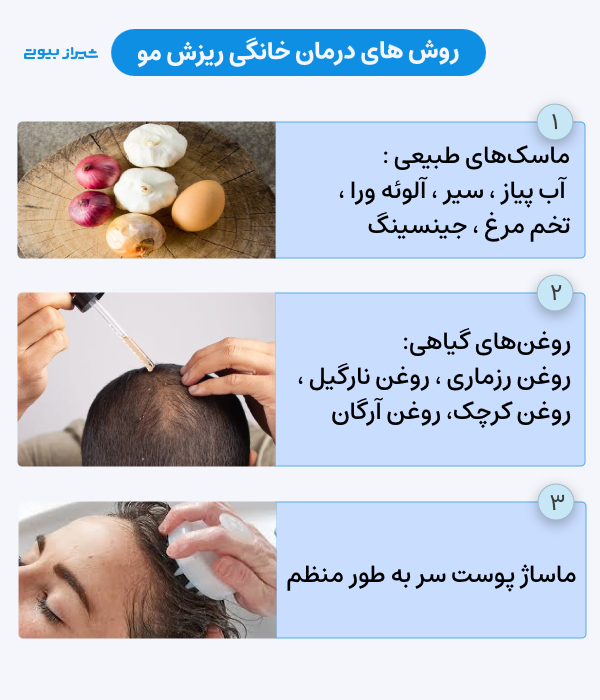 درمان ریزش مو خانگی 