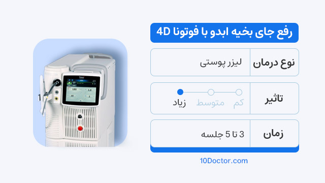 رفع جای بخیه ابدو با فوتونا 4D