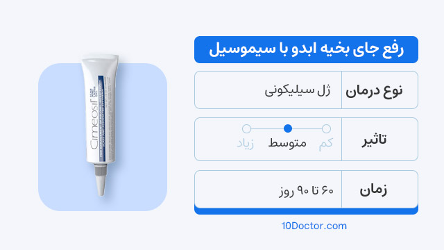 رفع جای بخیه ابدو با ژل سیموسیل