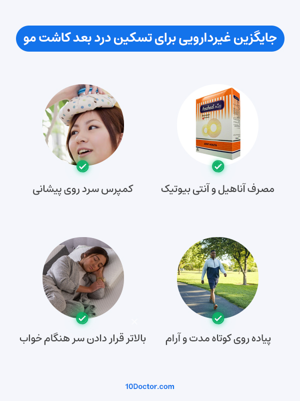 جایگزین‌ غیردارویی برای تسکین درد بعد کاشت مو
