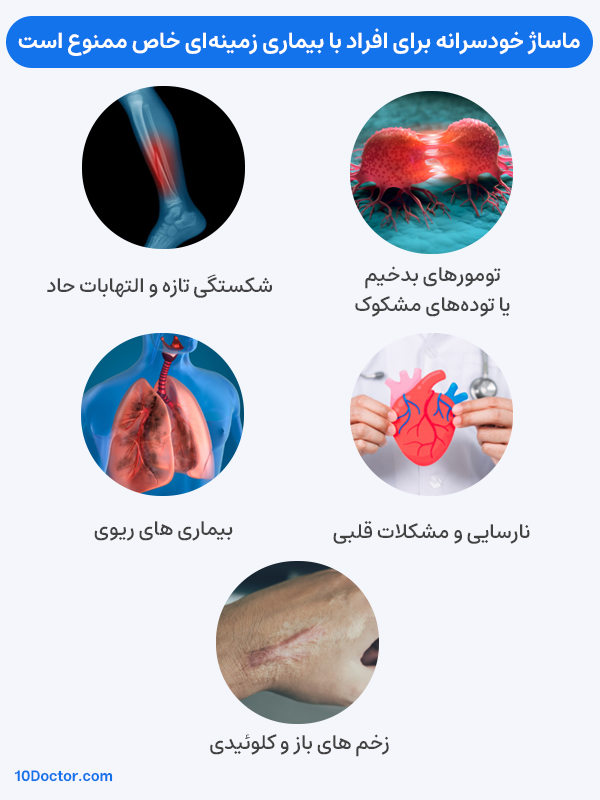 ماساژ خودسرانه برای افراد با بیماری زمینه‌ای خاص ممنوع است.