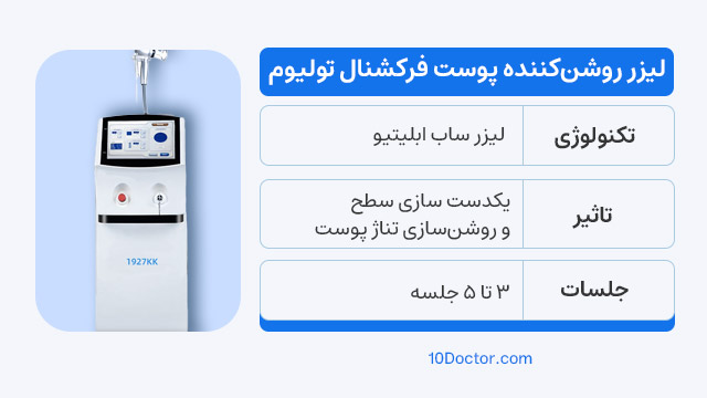 لیزر روشن‌کننده پوست فرکشنال تولیوم