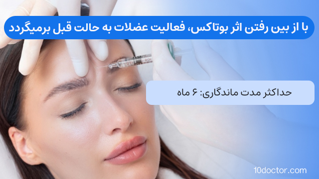 با از بین رفتن اثر بوتاکس، فعالیت عضلات به حالت قبل بر‌میگردد.