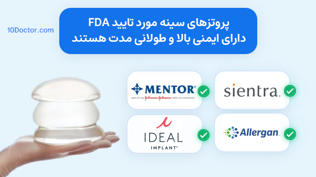 پروتزهای سینه مورد تایید FDA دارای ایمنی بالا و طولانی مدت هستند. 