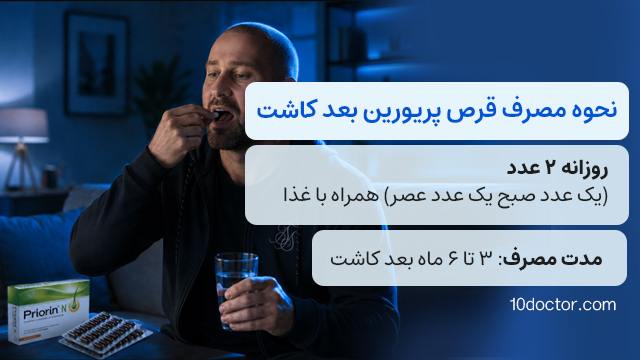 نحوه مصرف قرص پریورین بعد کاشت مو